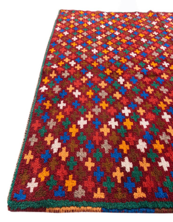 Detail image of  4' x 6' 2  Hand Knotted Balouch Wool Rug