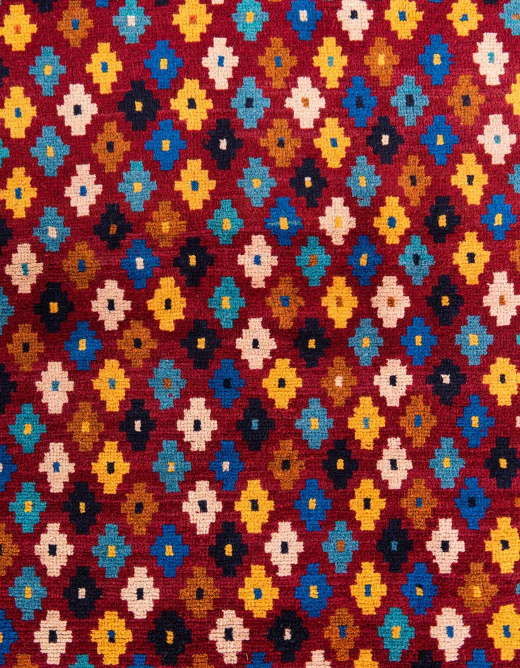 Detail image of  4' 3 x 5' 7  Hand Knotted Balouch Wool Rug