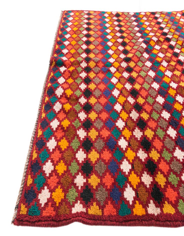 Detail image of  4' x 5' 10  Hand Knotted Balouch Wool Rug