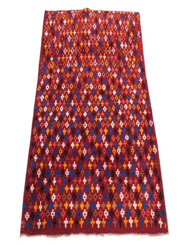 Detail image of  3' 1 x 4' 2  Hand Knotted Balouch Wool Rug