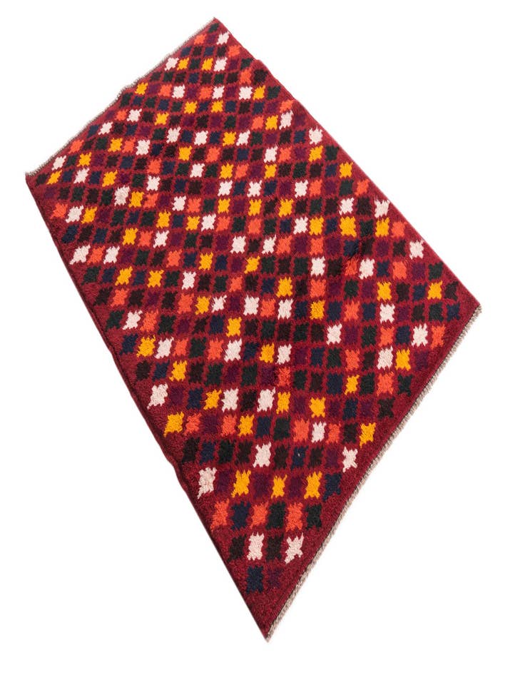 Detail image of  3' 1 x 4' 4  Hand Knotted Balouch Wool Rug