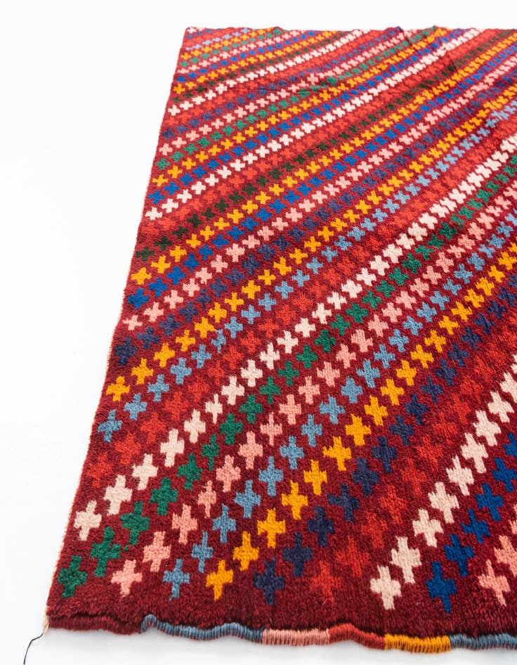 Detail image of  5' 1 x 6' 7  Hand Knotted Balouch Wool Rug