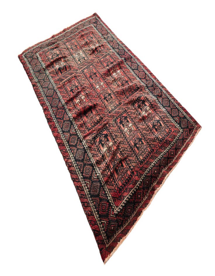 Detail image of  3' 9 x 5' 7  Hand Knotted Balouch Wool Rug