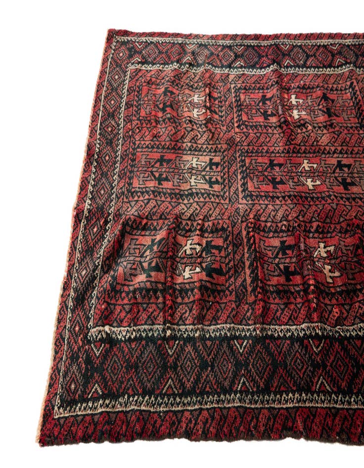 Detail image of  3' 9 x 5' 7  Hand Knotted Balouch Wool Rug