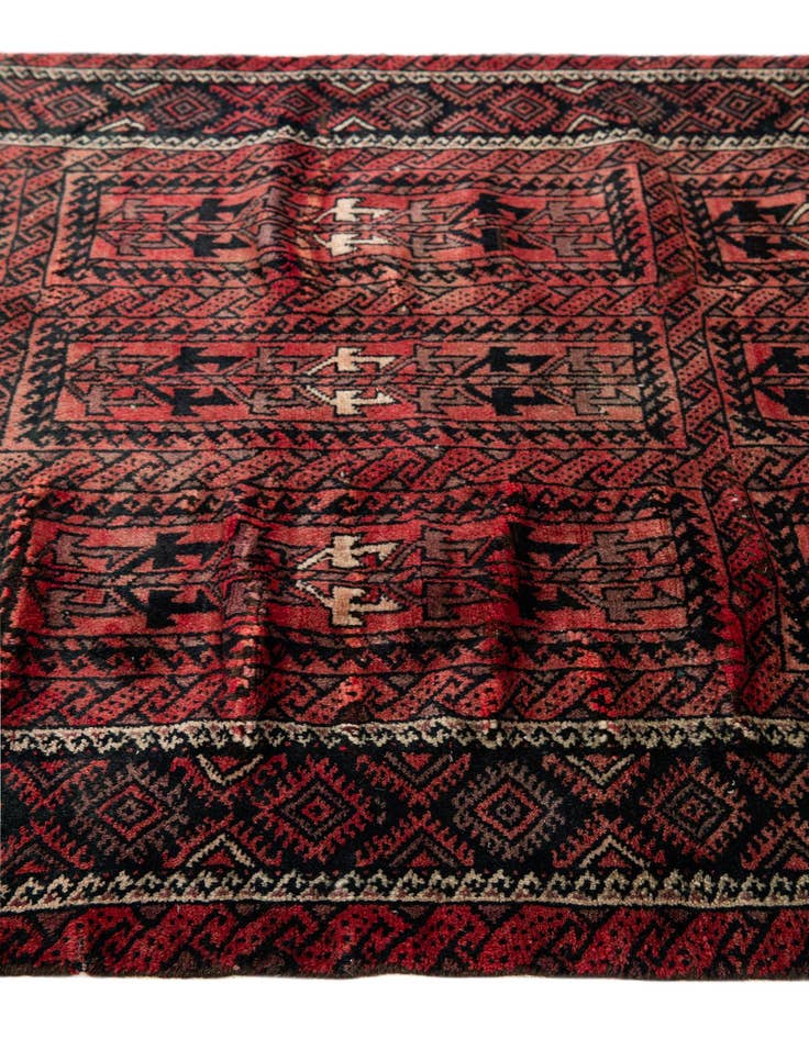 Detail image of  3' 9 x 5' 7  Hand Knotted Balouch Wool Rug