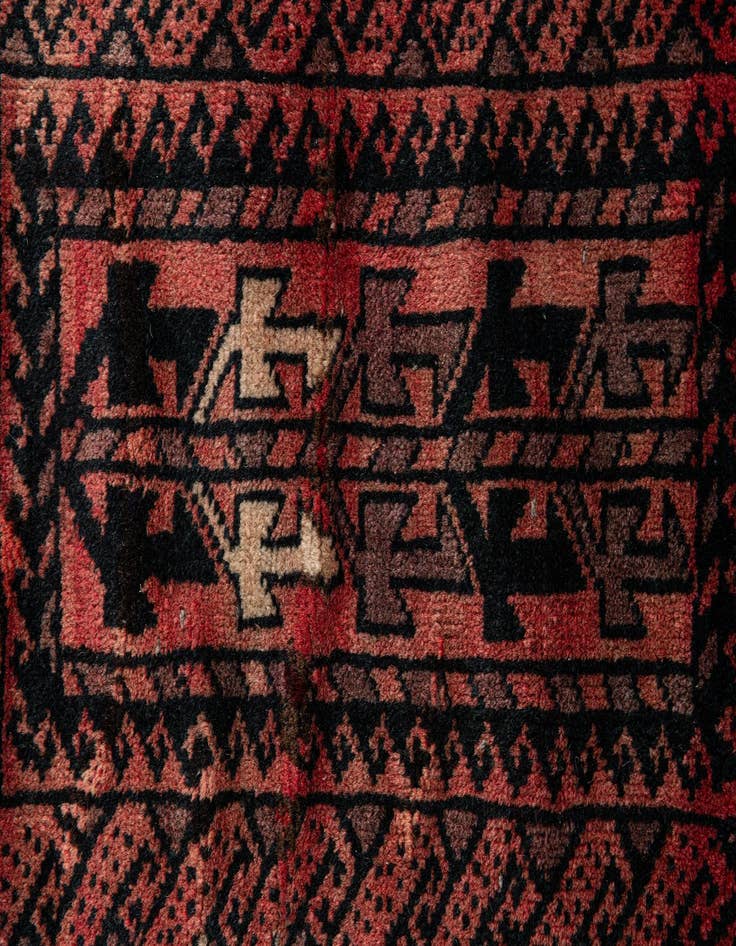 Detail image of  3' 9 x 5' 7  Hand Knotted Balouch Wool Rug