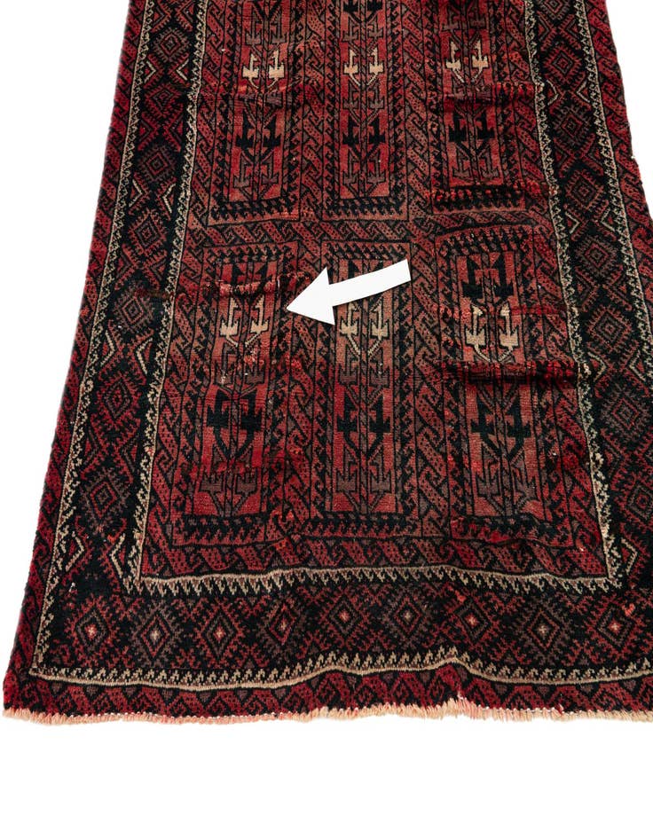 Detail image of  3' 9 x 5' 7  Hand Knotted Balouch Wool Rug