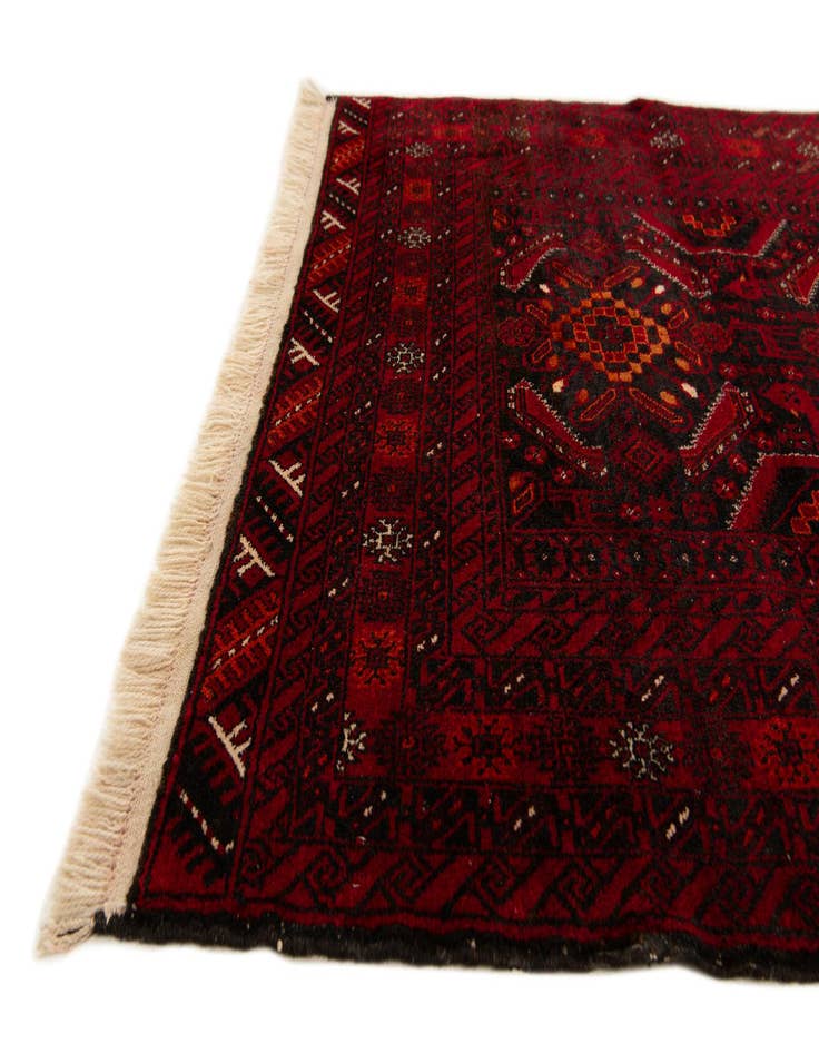 Detail image of  3' 6 x 6' 2  Hand Knotted Balouch Wool Rug