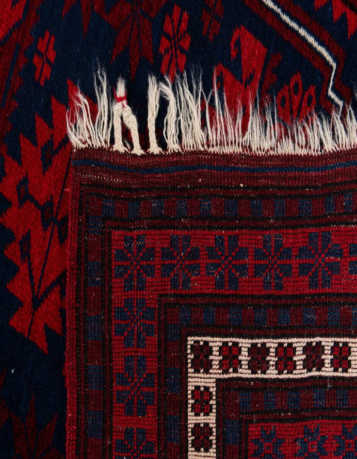 Detail image of  3' 8 x 6'  Hand Knotted Balouch Persian Wool Rug