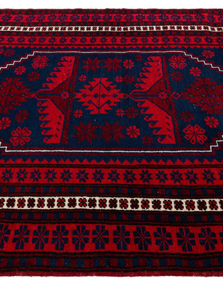 Detail image of  3' 8 x 6'  Hand Knotted Balouch Persian Wool Rug