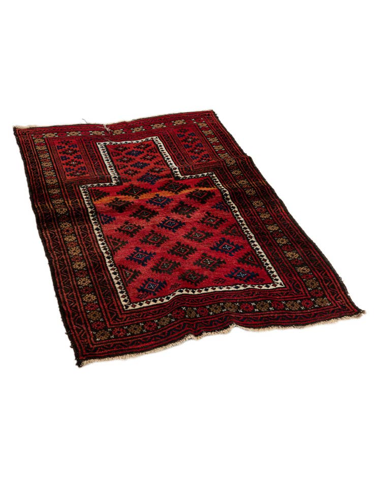 Detail image of  3' x 4' 5  Hand Knotted Balouch Persian Wool Rug