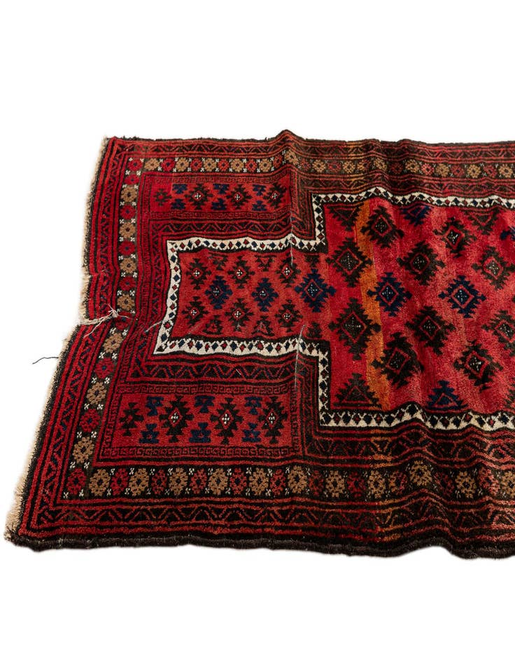 Detail image of  3' x 4' 5  Hand Knotted Balouch Persian Wool Rug