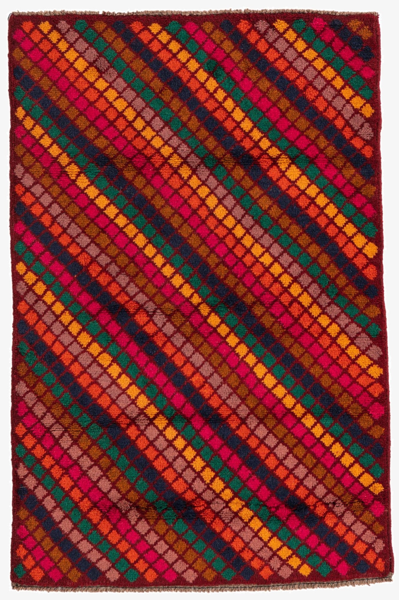  3' x 4' 6  Hand Knotted Balouch Wool Rug