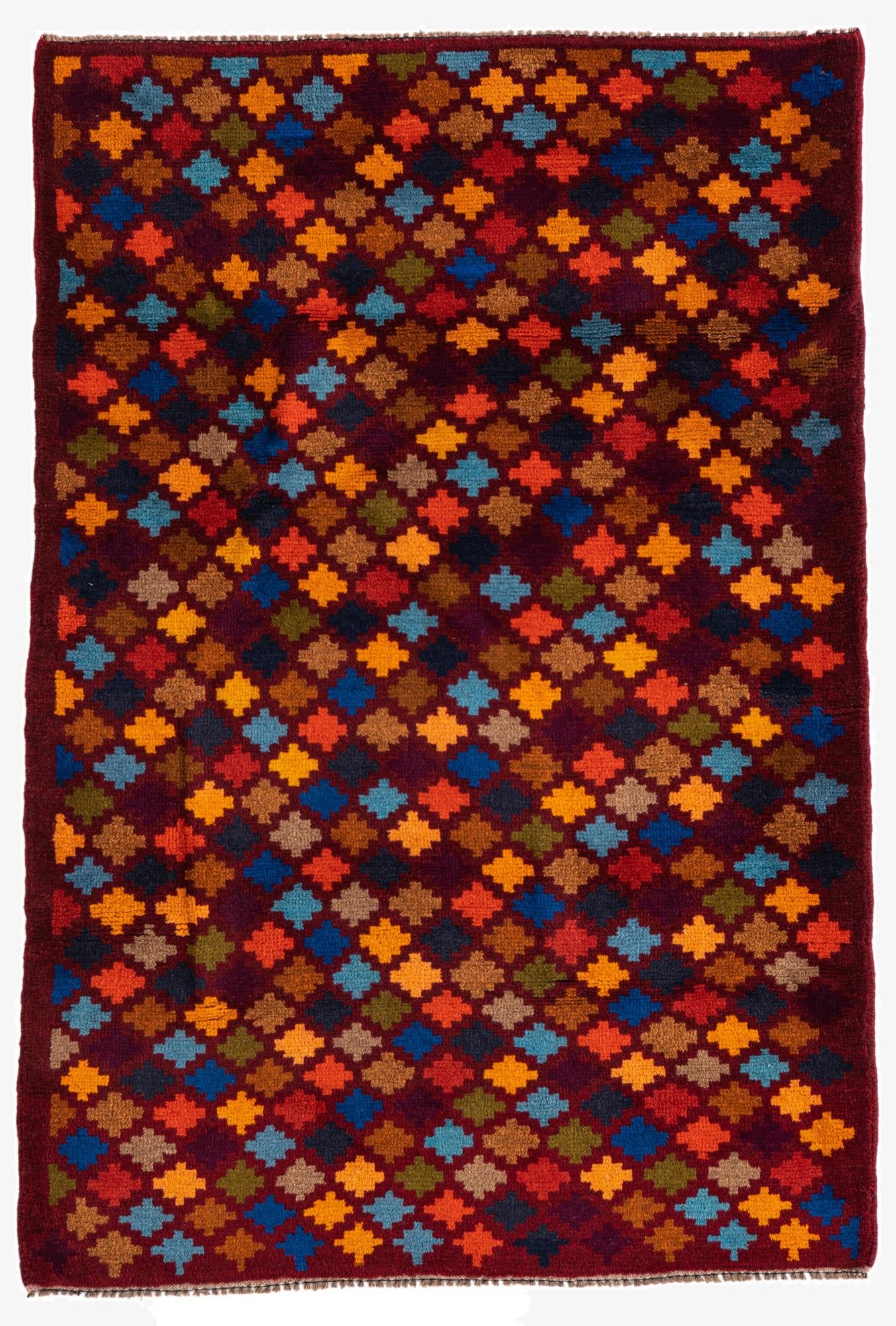  3' x 4' 6  Hand Knotted Balouch Wool Rug