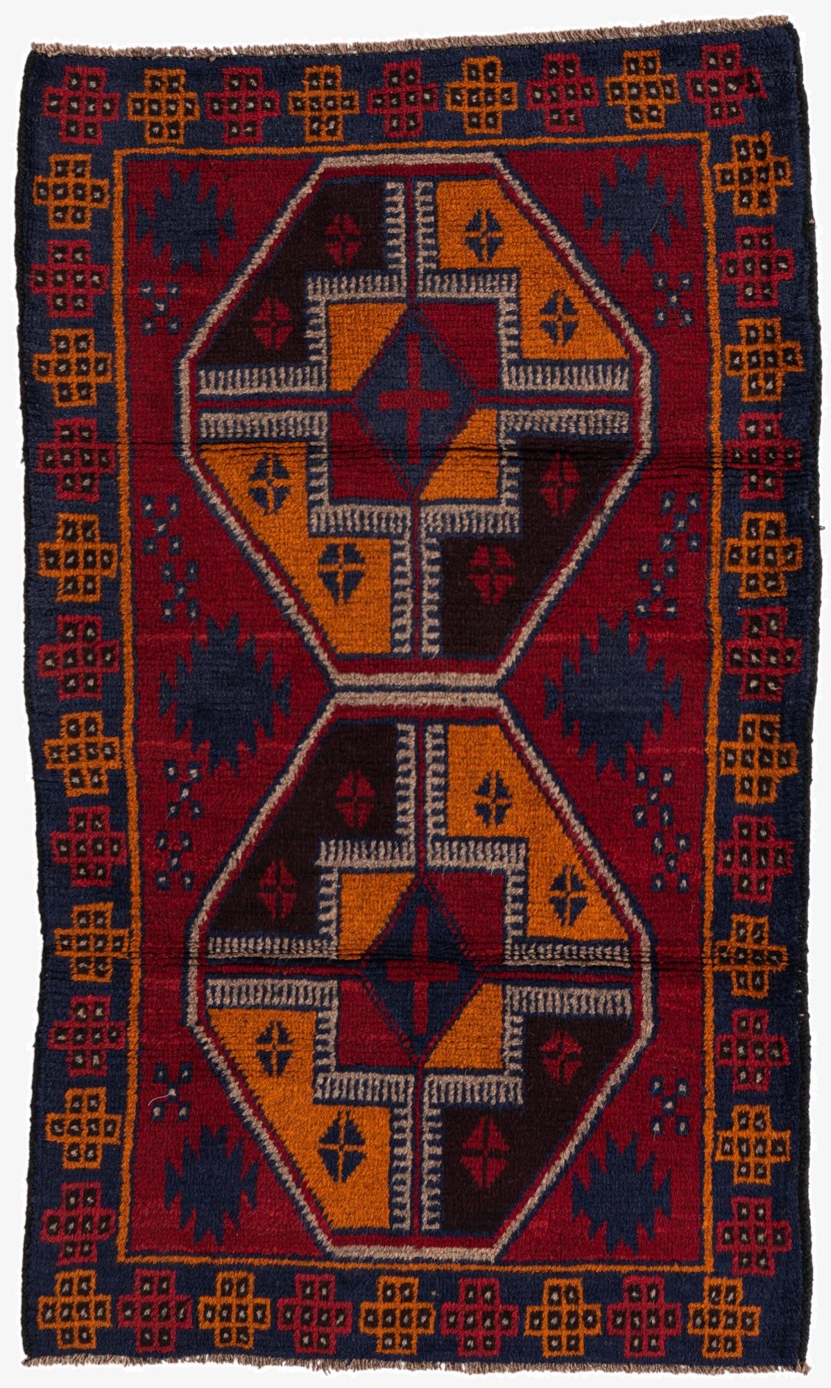  2' 10 x 4' 10  Hand Knotted Balouch Persian Wool Rug