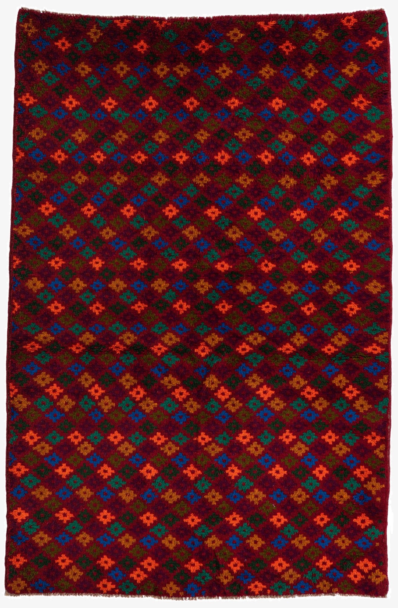  4' 2 x 6' 4  Hand Knotted Balouch Wool Rug