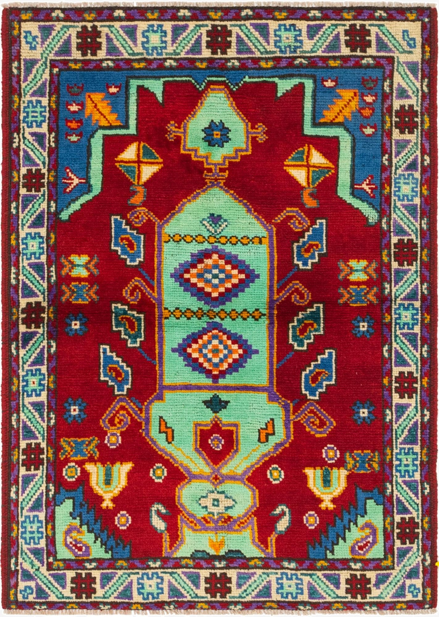  3' 3 x 4' 9  Hand Knotted Balouch Wool Rug
