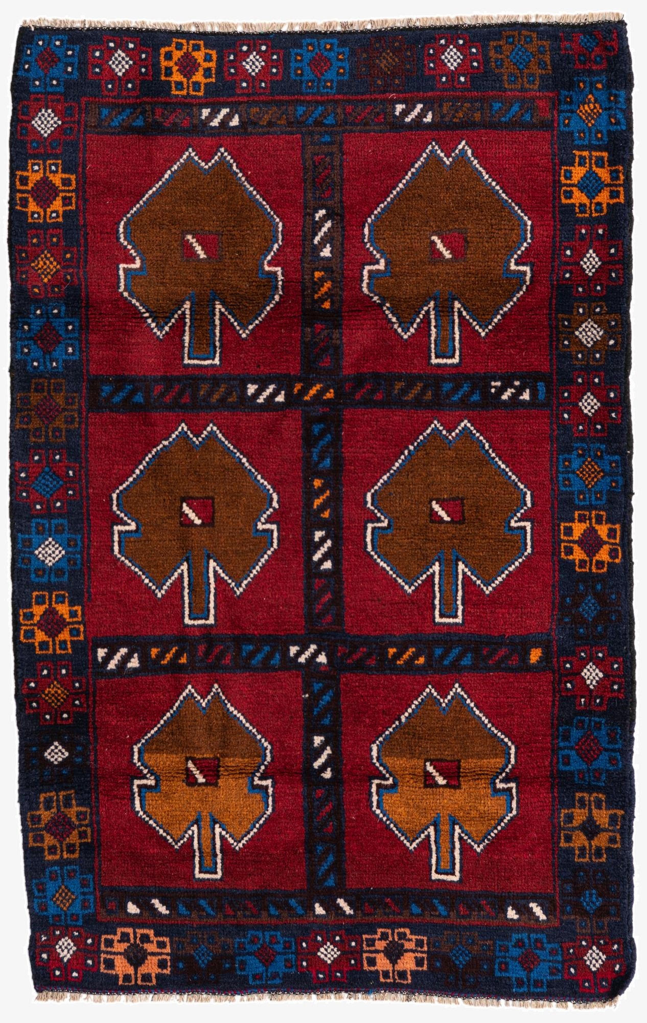  2' 10 x 4' 5  Hand Knotted Balouch Persian Wool Rug