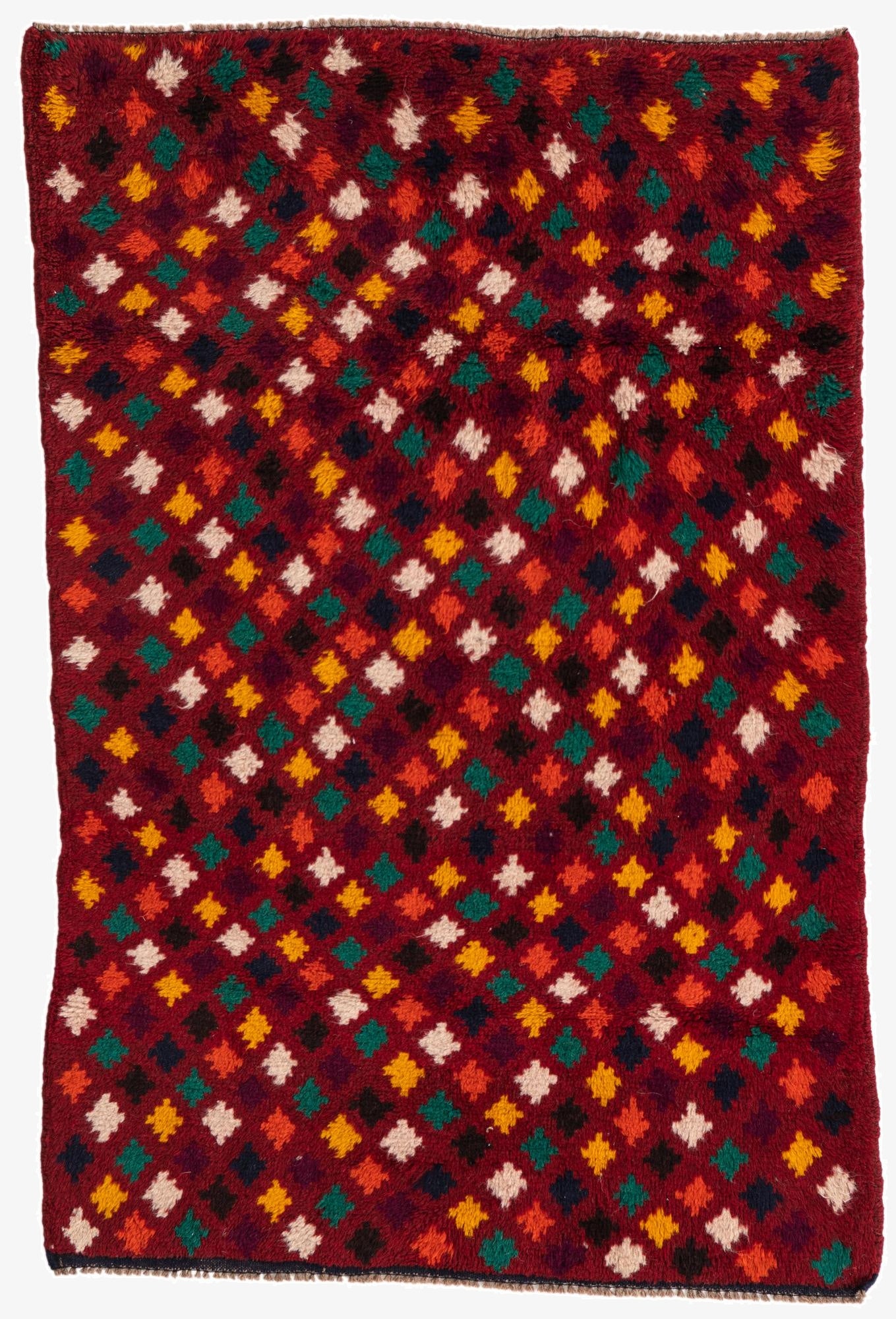  3' x 4' 6  Hand Knotted Balouch Wool Rug