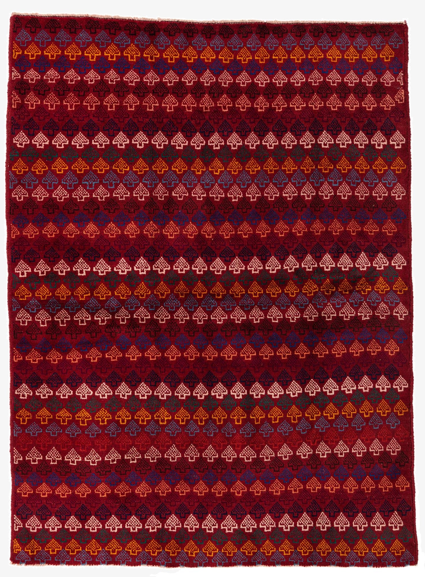  5' x 6' 8  Hand Knotted Balouch Wool Rug