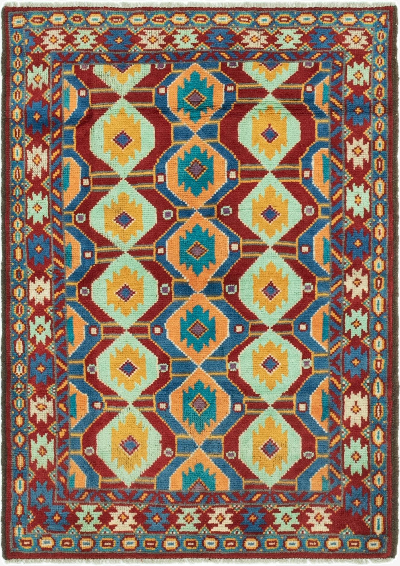  3' 4 x 4' 10  Hand Knotted Balouch Rug