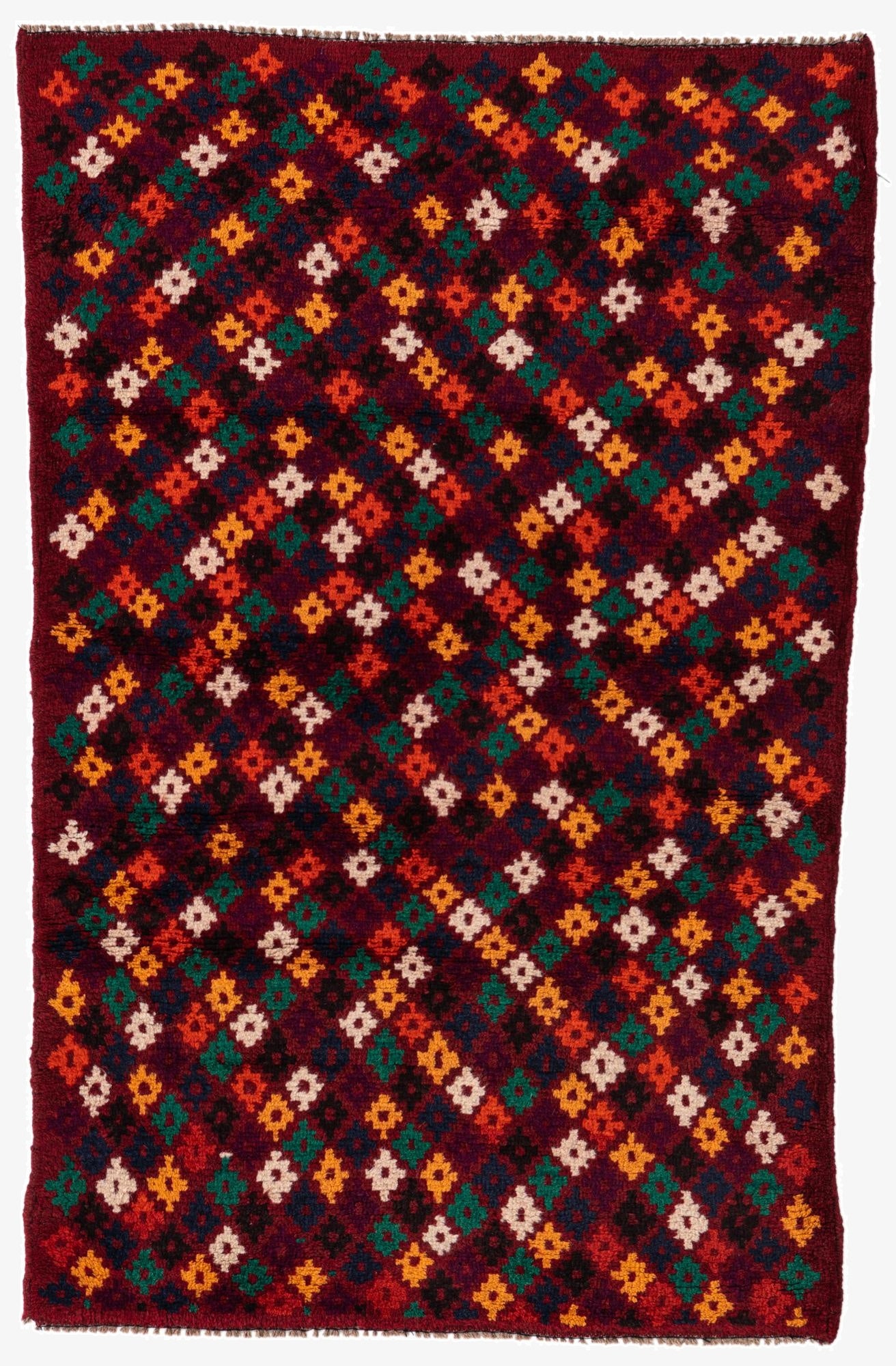  2' 10 x 4' 7  Hand Knotted Balouch Wool Rug