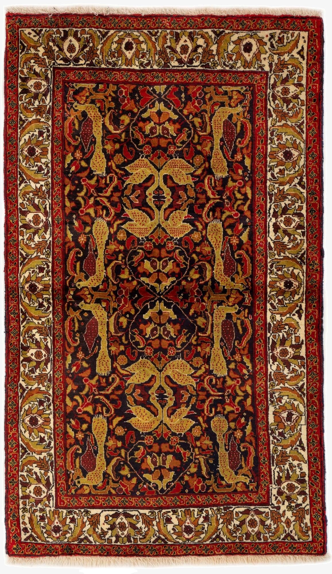  3' 5 x 5' 9  Hand Knotted Balouch Persian Wool Rug