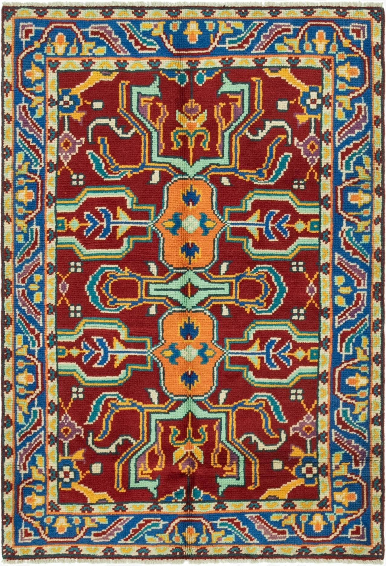  3' 4 x 4' 10  Hand Knotted Balouch Rug
