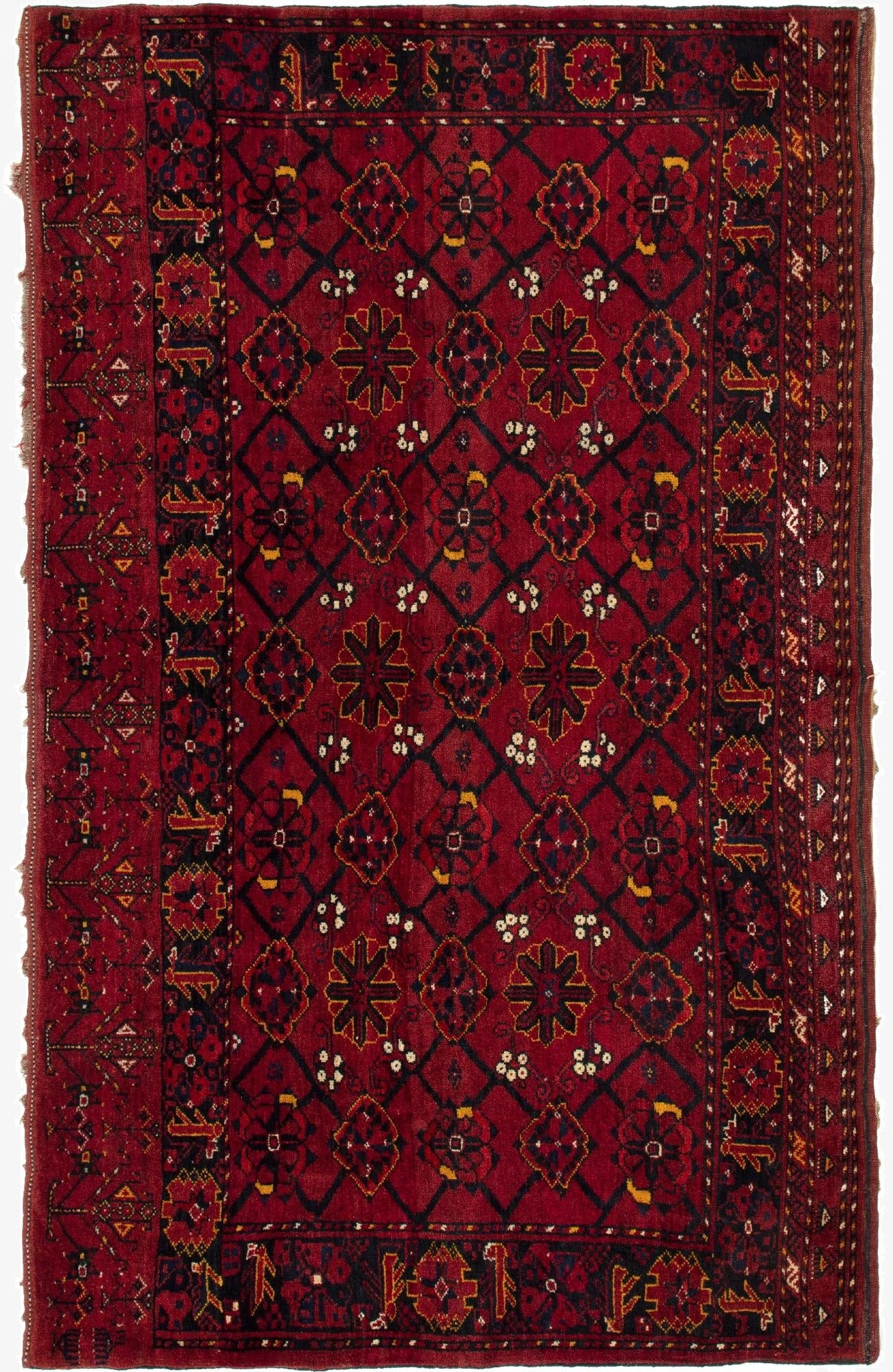  3' 11 x 6' 8  Hand Knotted Beschir-Jowal Rug