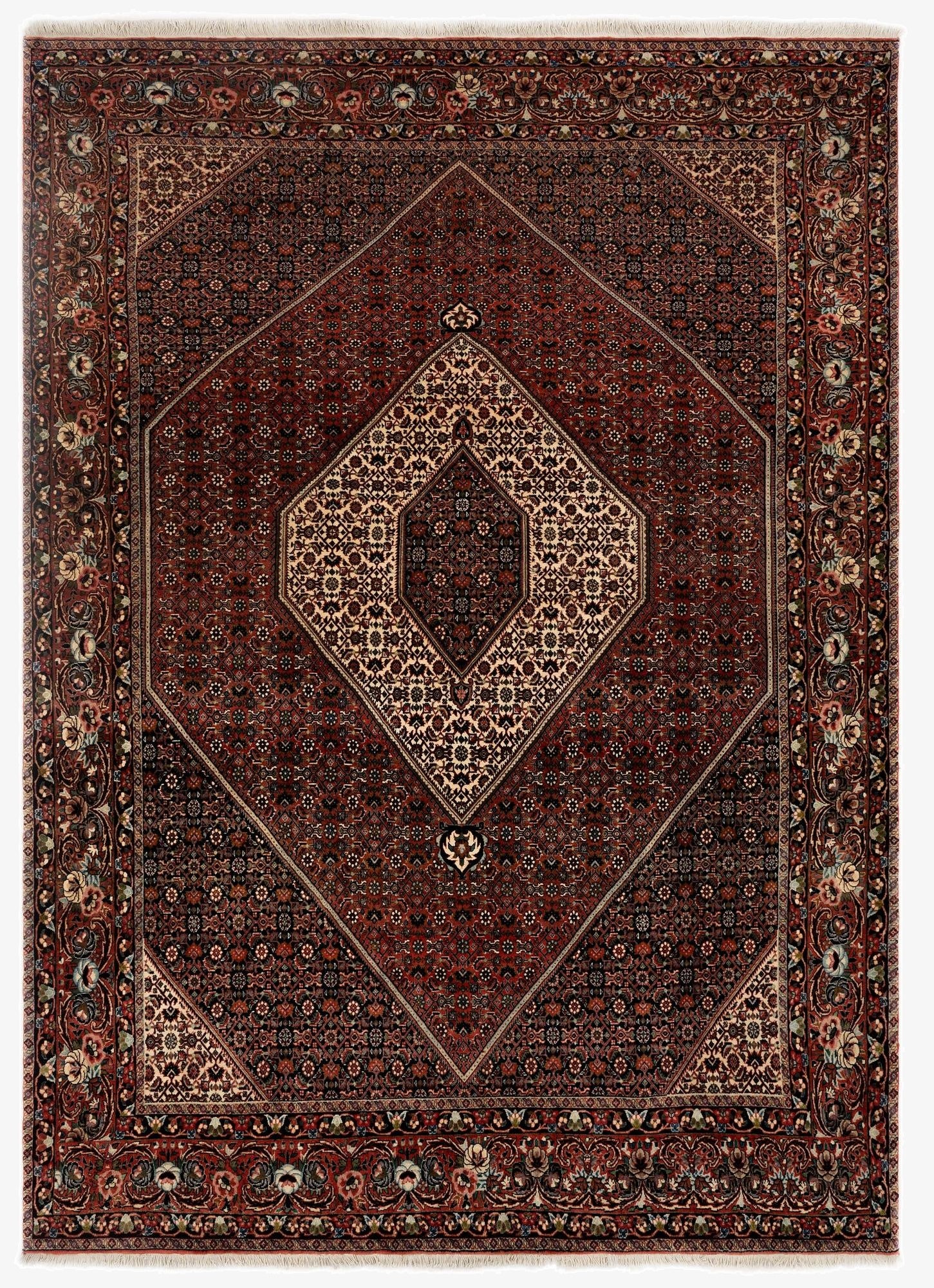  6' 7 x 9'  Hand Knotted Bidjar Persian Wool Rug