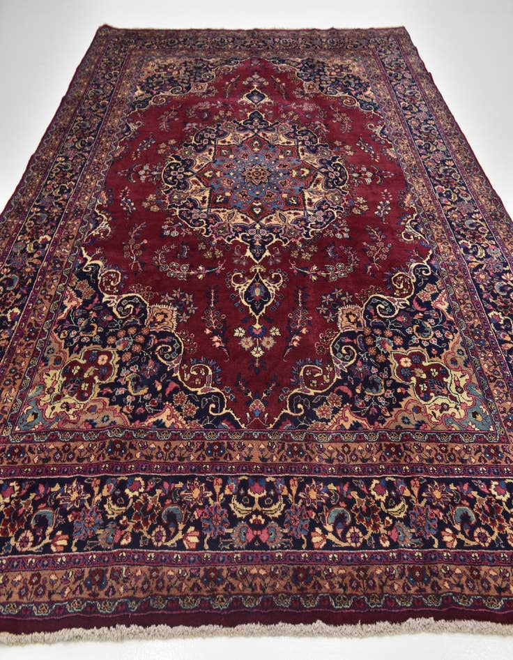 Detail image of  9' 9 x 13'  Hand Knotted Birjand Persian Wool Rug