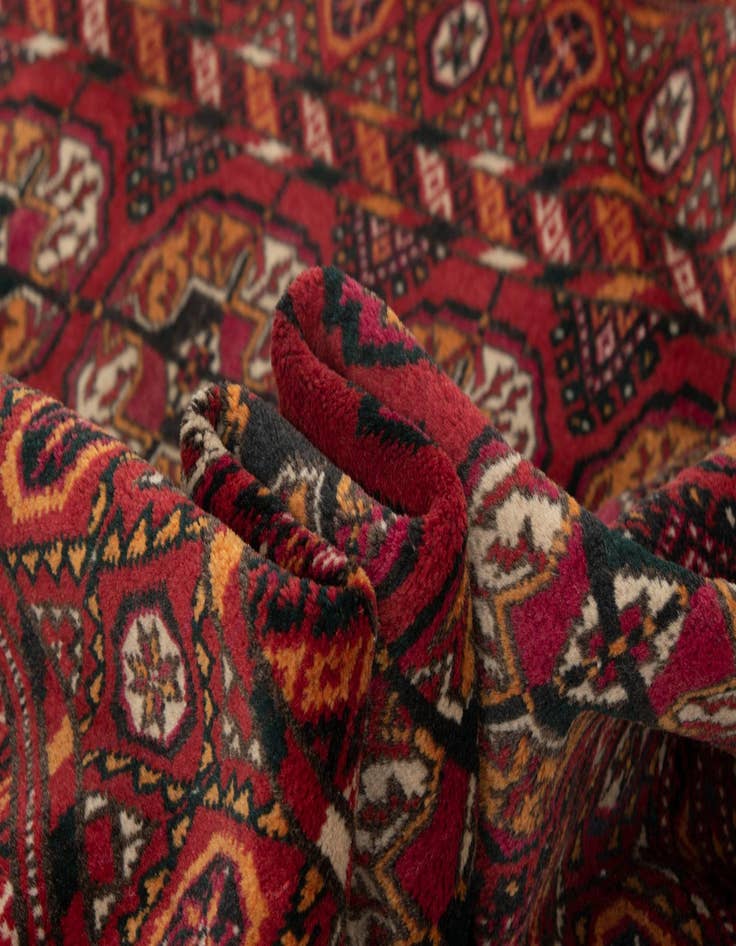 Detail image of  3' 5 x 4' 9  Hand Knotted Bokhara Wool Rug