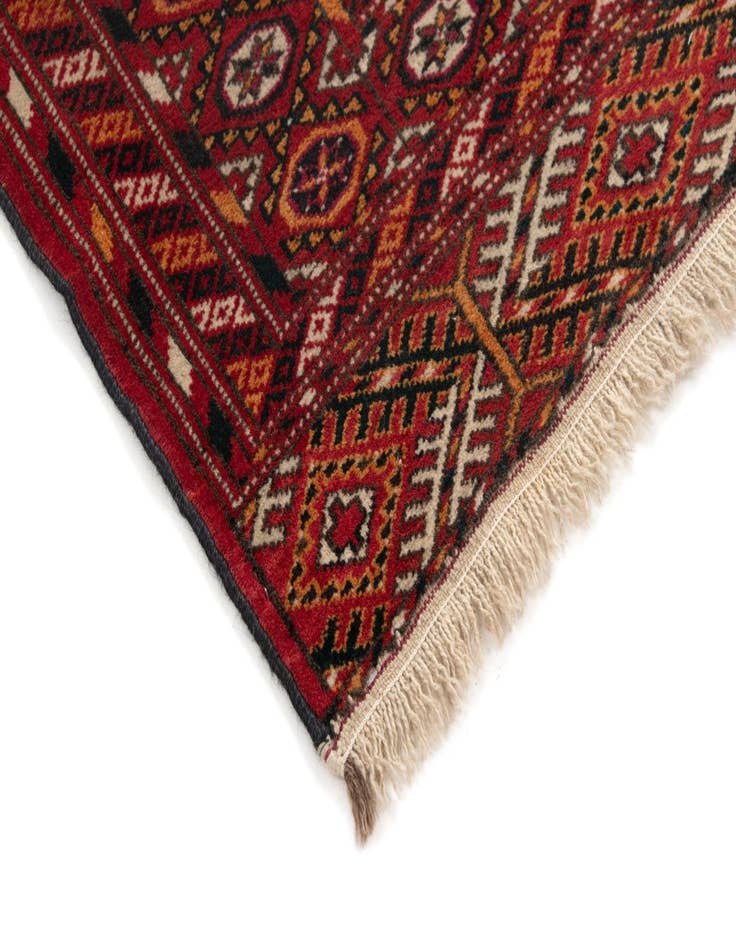 Detail image of  3' 5 x 4' 9  Hand Knotted Bokhara Wool Rug