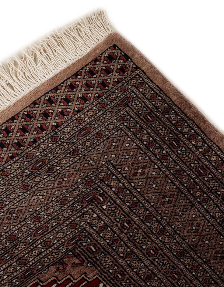 Detail image of  4' 2 x 5' 10  Hand Knotted Bokhara Oriental Wool Rug