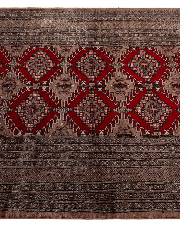 Detail image of  4' 2 x 5' 10  Hand Knotted Bokhara Oriental Wool Rug