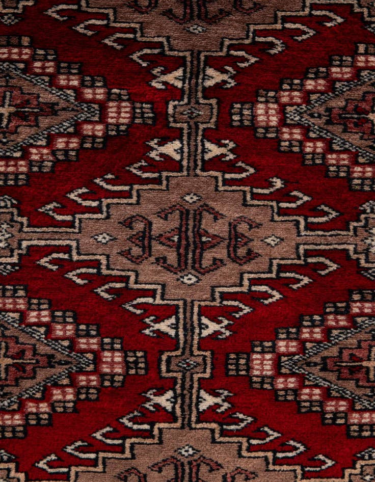 Detail image of  4' 2 x 5' 10  Hand Knotted Bokhara Oriental Wool Rug