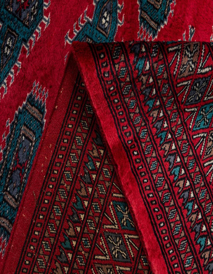 Detail image of  4' 1 x 6' 1  Hand Knotted Bokhara Wool Rug