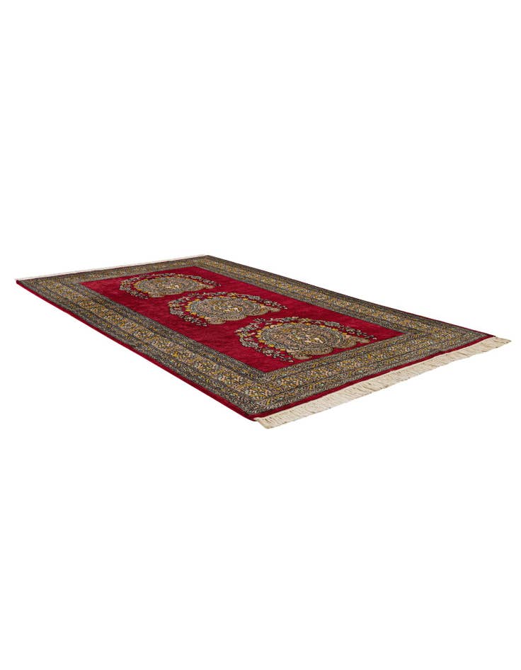 Detail image of  3' 11 x 6' 4  Hand Knotted Bokhara Oriental Wool Rug