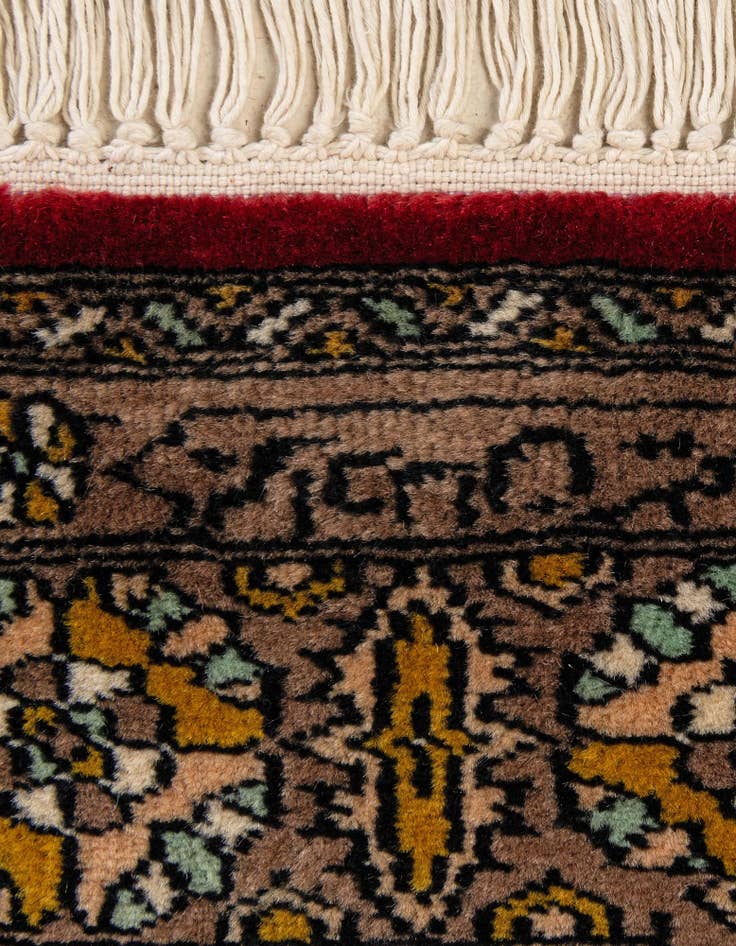 Detail image of  3' 11 x 6' 4  Hand Knotted Bokhara Oriental Wool Rug