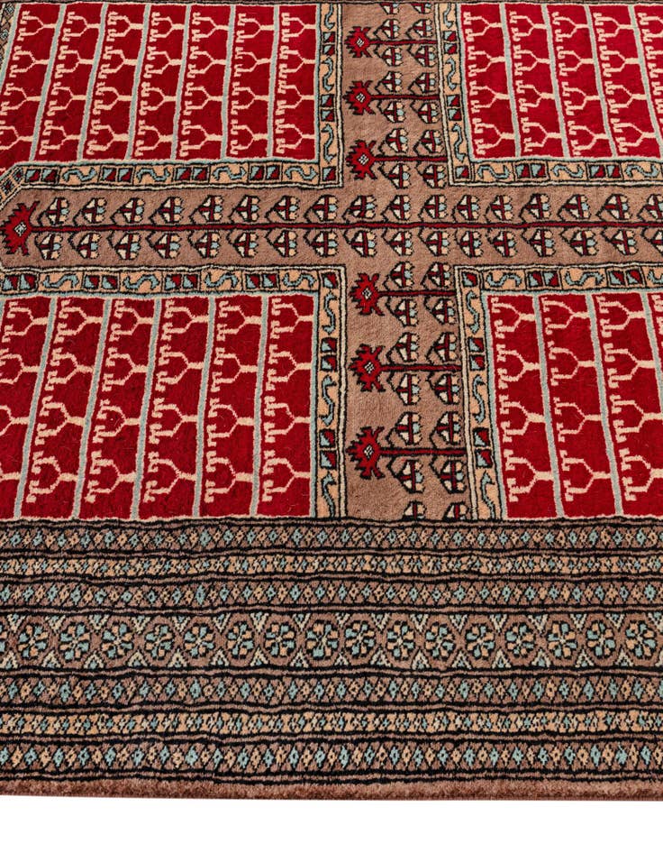 Detail image of  4' 2 x 6' 1  Hand Knotted Bokhara Oriental Wool Rug