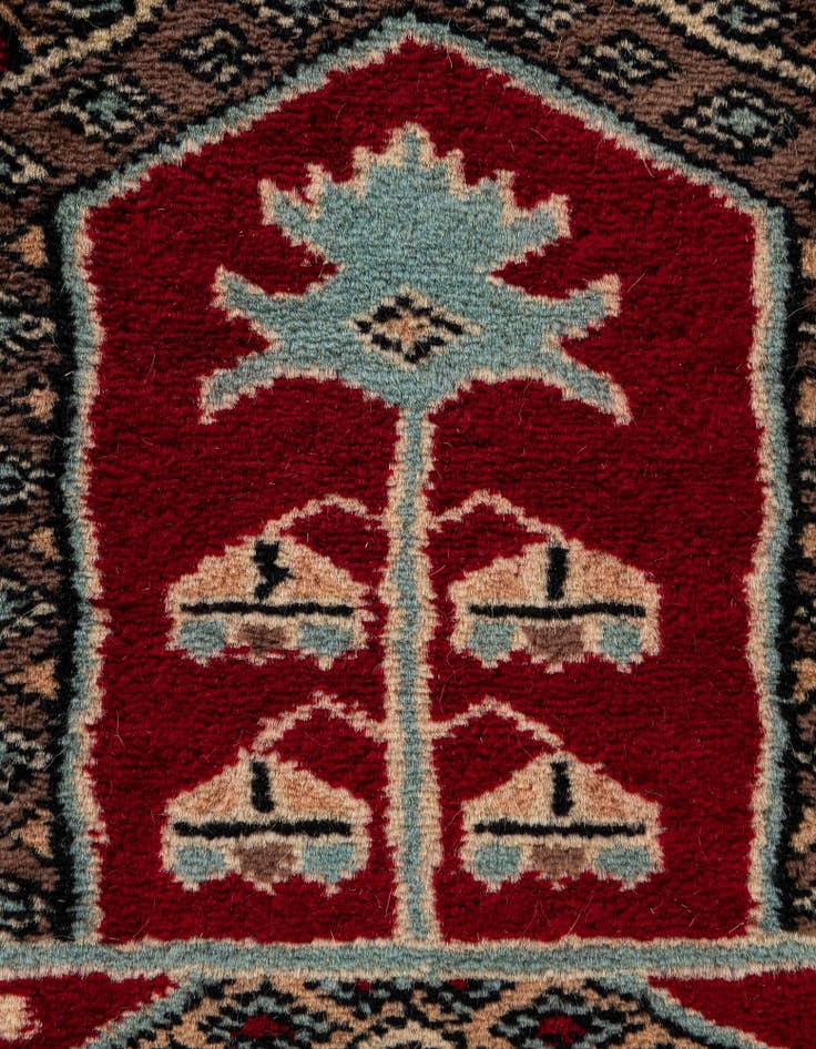 Detail image of  4' 2 x 6' 1  Hand Knotted Bokhara Oriental Wool Rug
