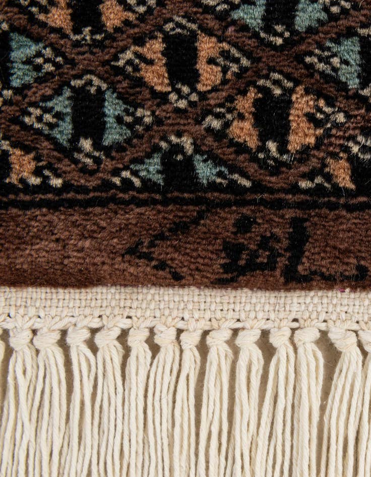 Detail image of  4' 2 x 6' 1  Hand Knotted Bokhara Oriental Wool Rug