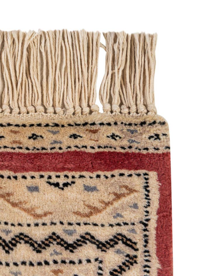 Detail image of  4' 1 x 6' 4  Hand Knotted Bokhara Oriental Wool Rug