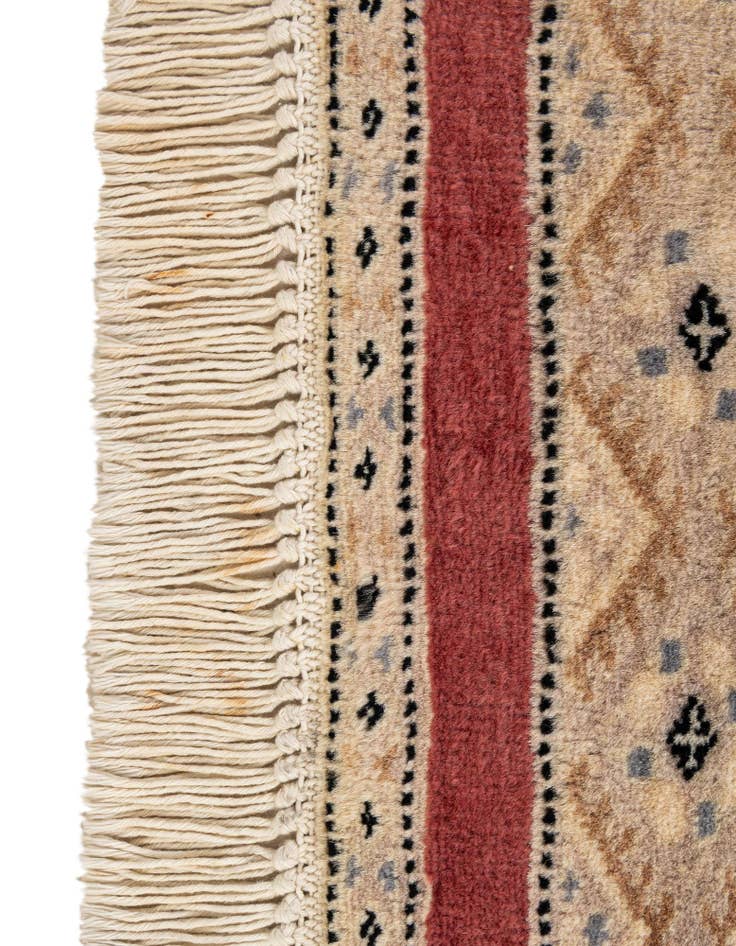 Detail image of  4' 1 x 6' 4  Hand Knotted Bokhara Oriental Wool Rug