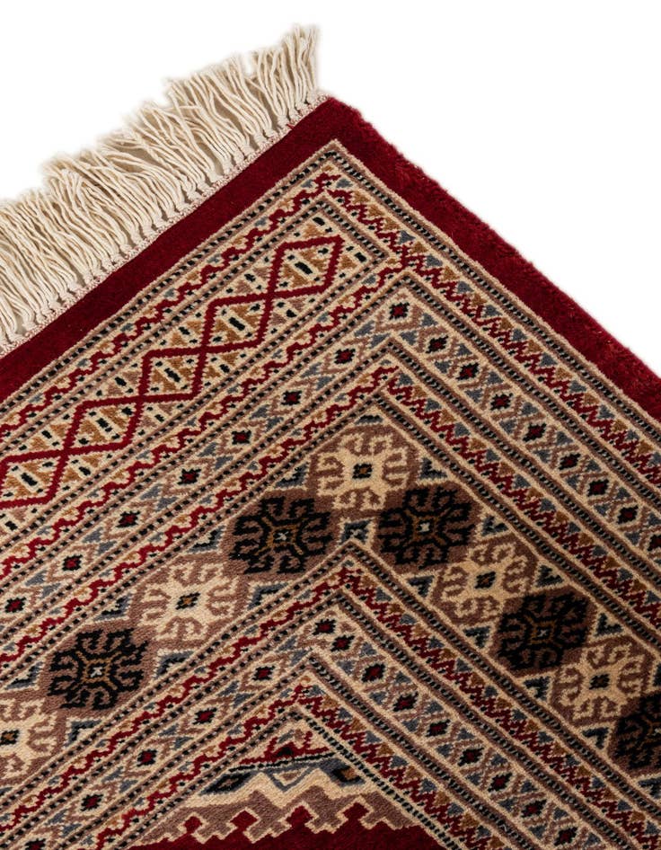 Detail image of  4' 3 x 6' 2  Hand Knotted Bokhara Wool Rug