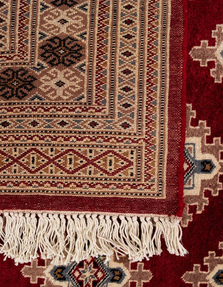Detail image of  4' 3 x 6' 2  Hand Knotted Bokhara Wool Rug