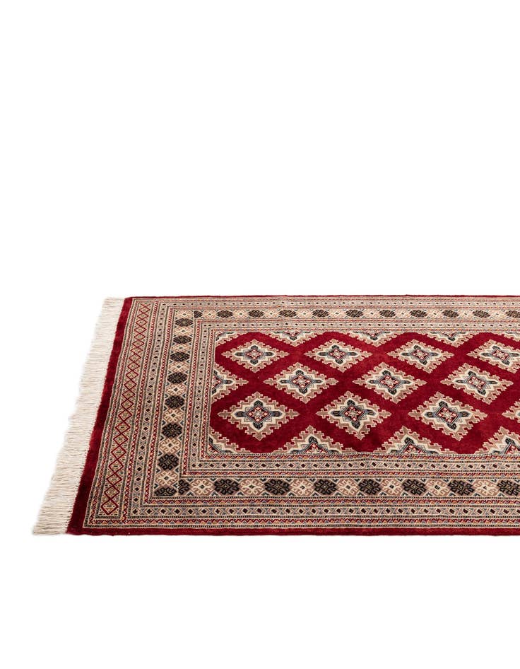 Detail image of  4' 3 x 6' 2  Hand Knotted Bokhara Wool Rug