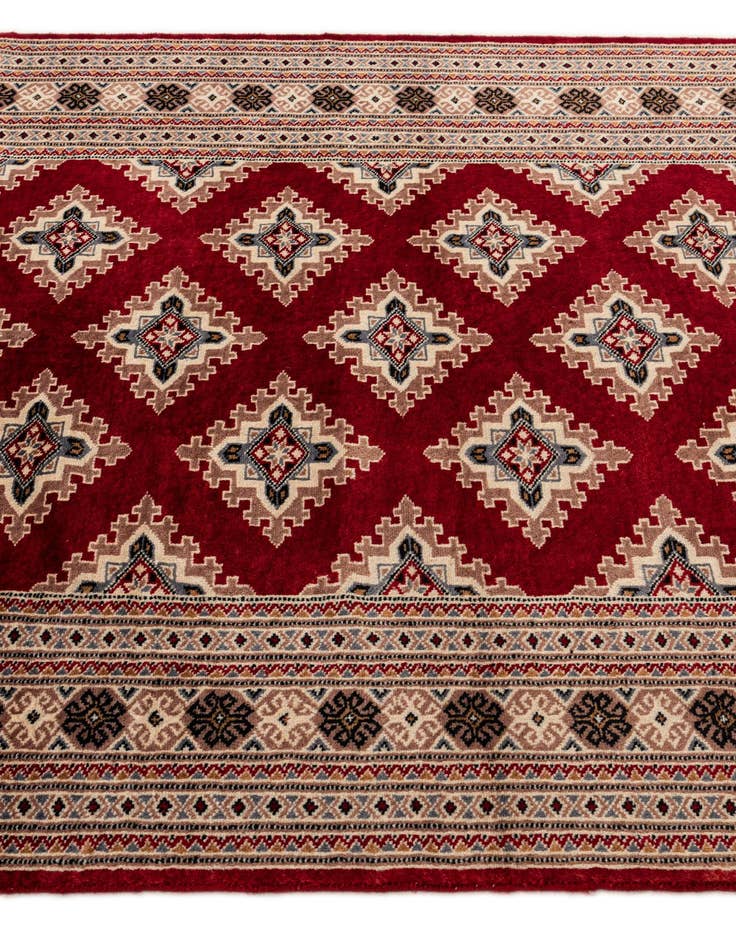 Detail image of  4' 3 x 6' 2  Hand Knotted Bokhara Wool Rug