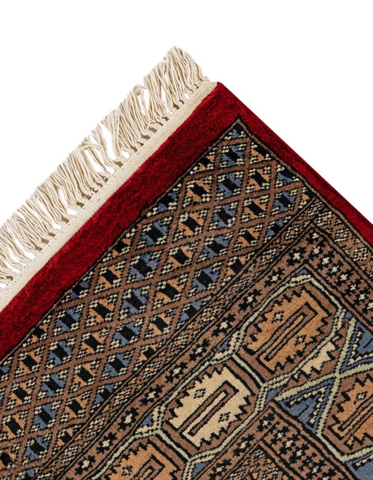 Detail image of  4' 2 x 5' 9  Hand Knotted Bokhara Oriental Wool Rug