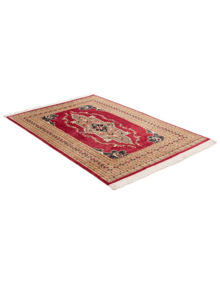 Detail image of  4' 4 x 6' 1  Hand Knotted Bokhara Oriental Wool Rug